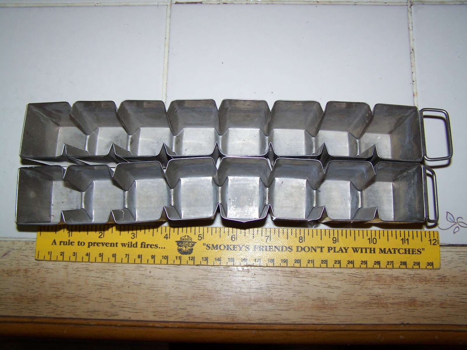 Vintage Rare Lot of 2 Metal Single Ice Tray McCord Radiator company Detroit MI