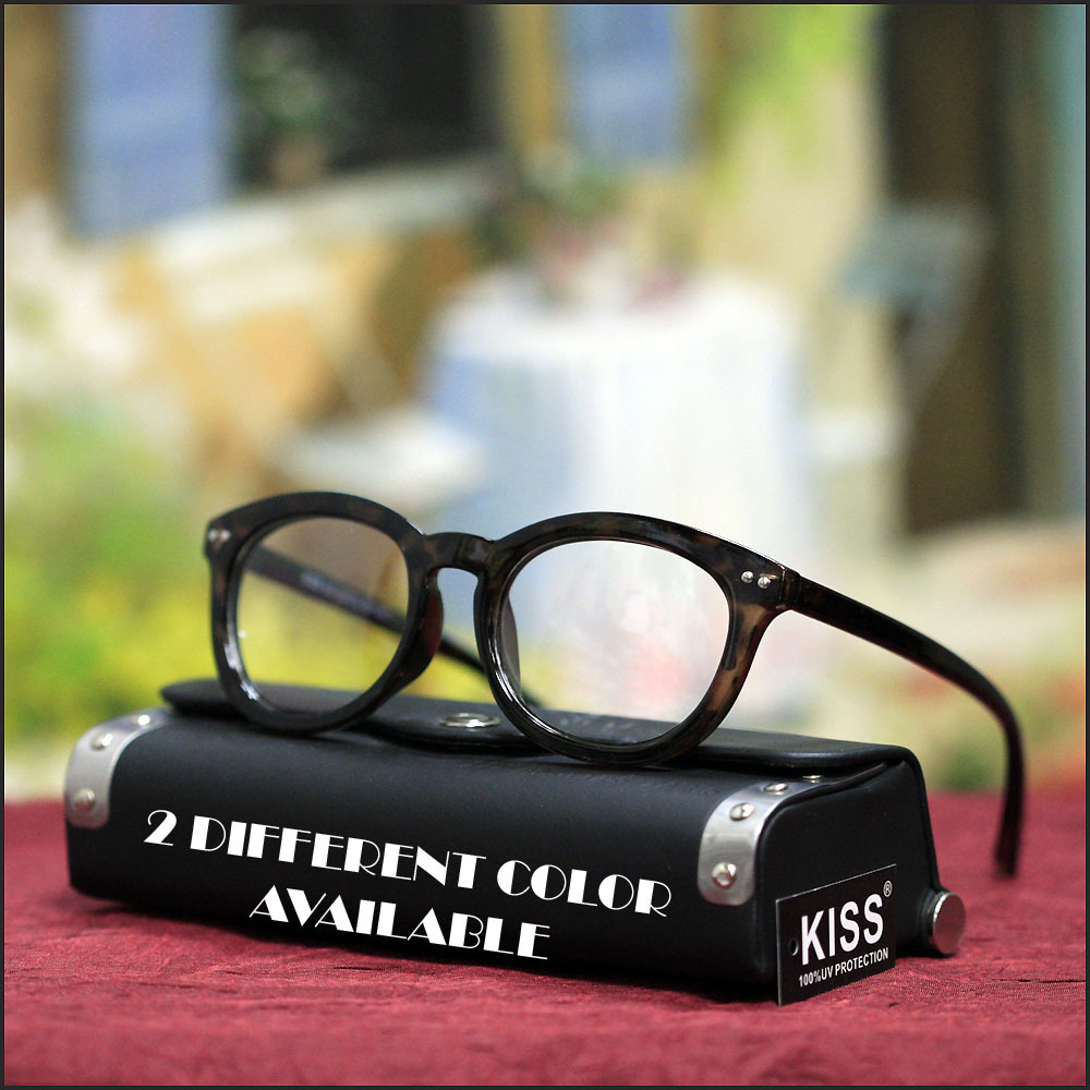 NEW MENS EYEGLASSES NERD ROCK STYLE TREND RETRO EYEWEAR BLACK ROUND CLEAR LENS