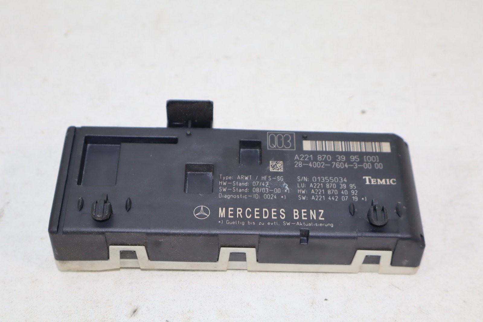 2006-2013 Mercedes Benz S500 Trunk Release Remote Control Module A2218703995 OEM