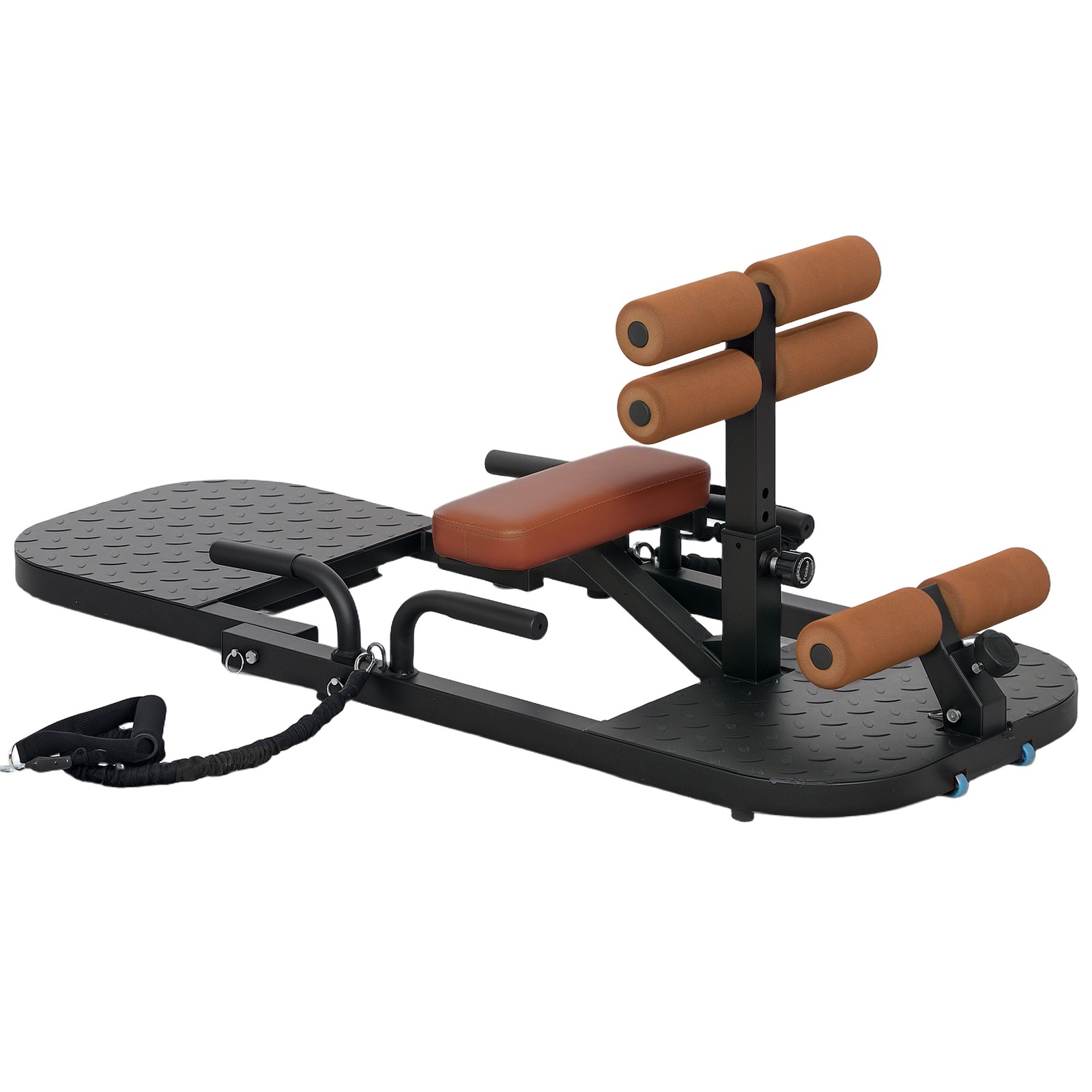 Soozier Sissy Squat Machine Hip Thrust Machine with Push Up Stand, Black