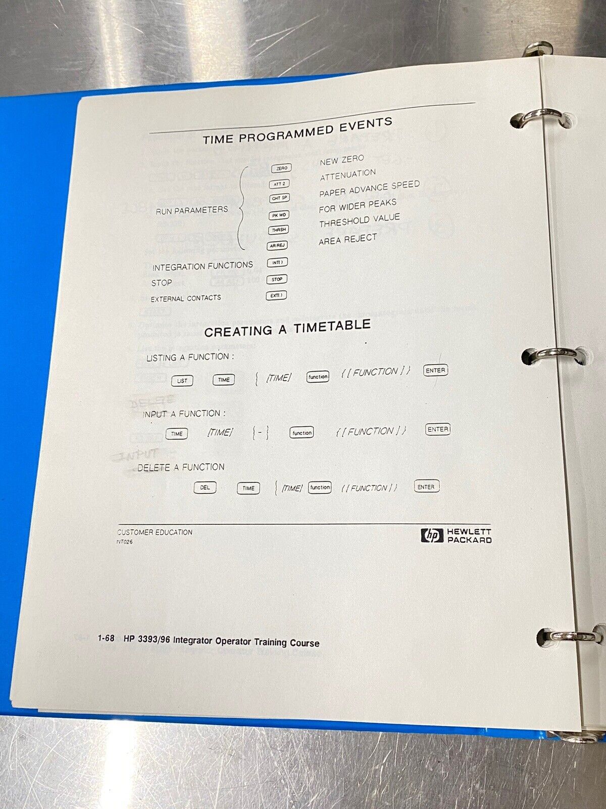 Hewlett Packard HP 393/96 Integrator Operator - Users Guide / Instruction Manual