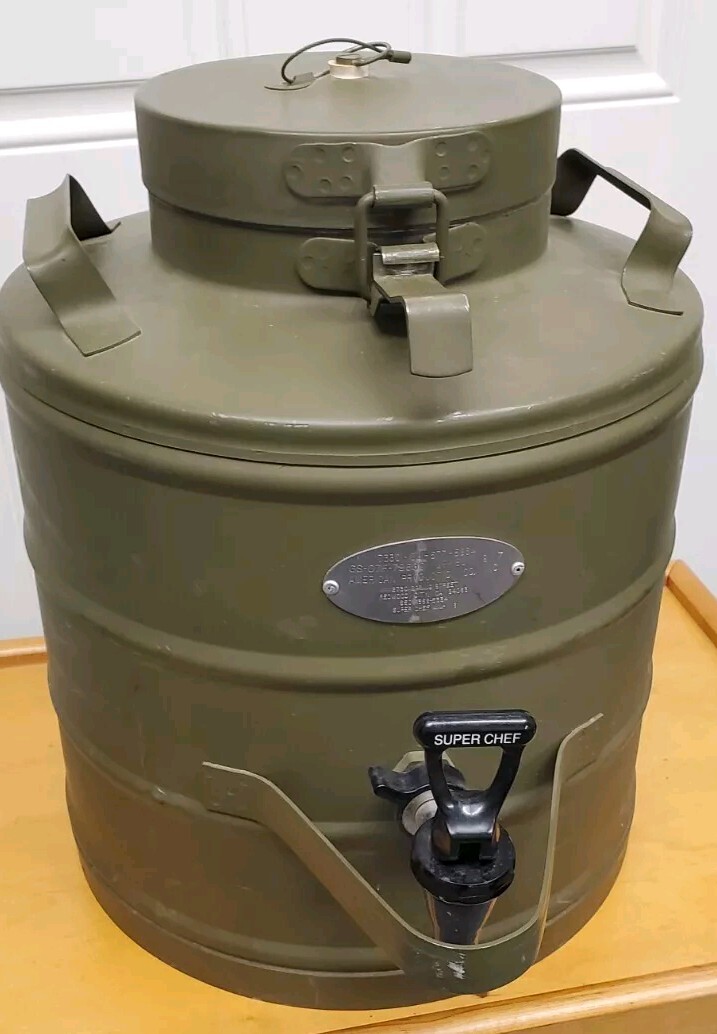 Vintage Super Chef 3 Gallon Military Insulated Beverage Dispenser Container Jug