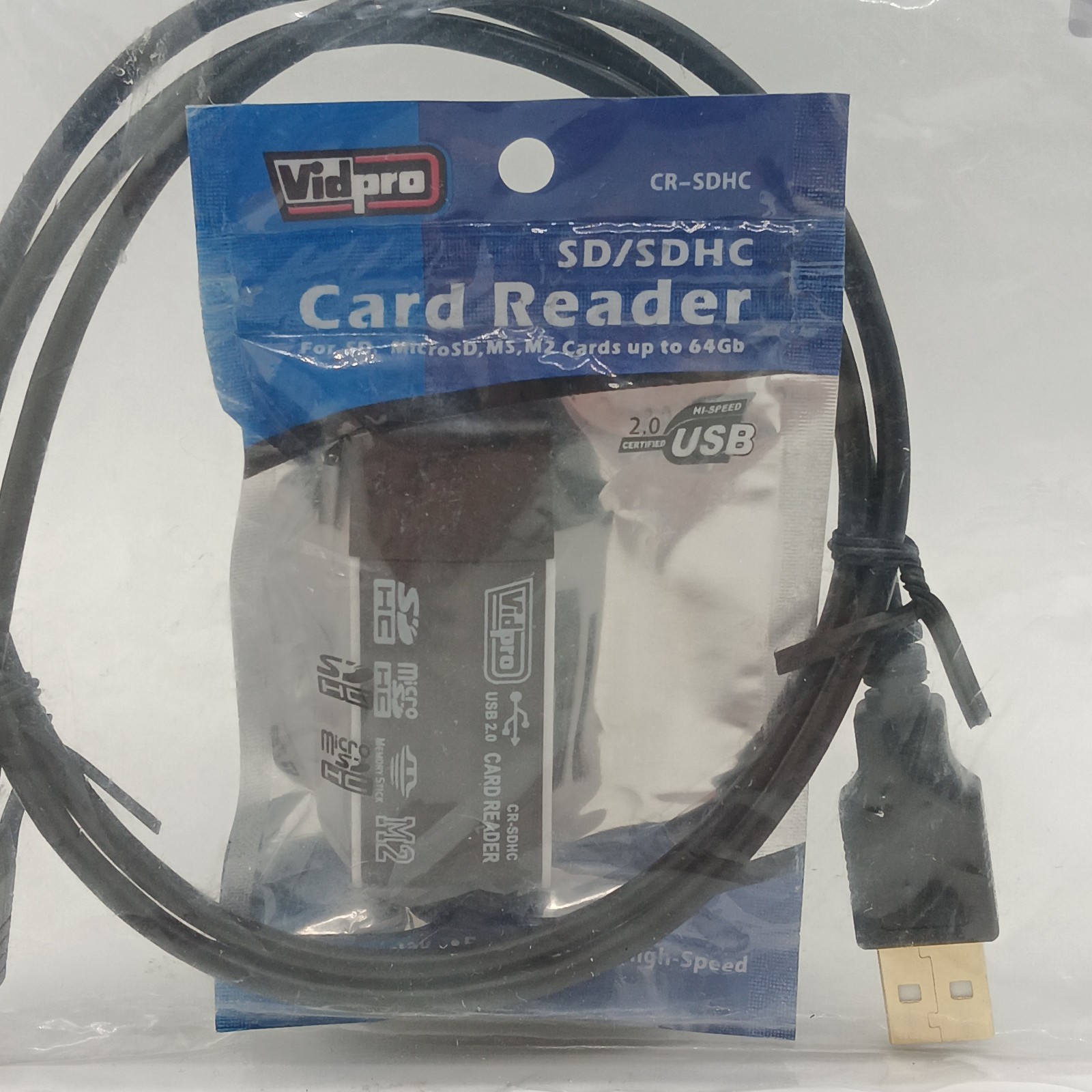 Vidpro SD/SDHC Card Reader with USB Shielded High Speed Cable