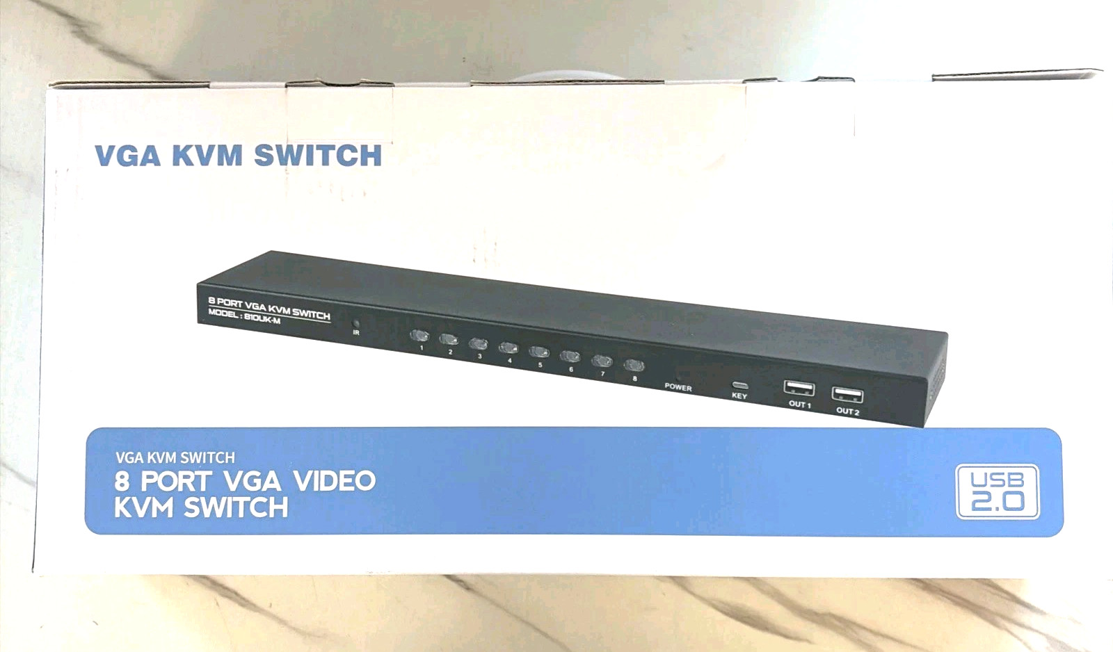 VGA KVM Switch 8 Port USB Rackmount Hub Remote Desktop New