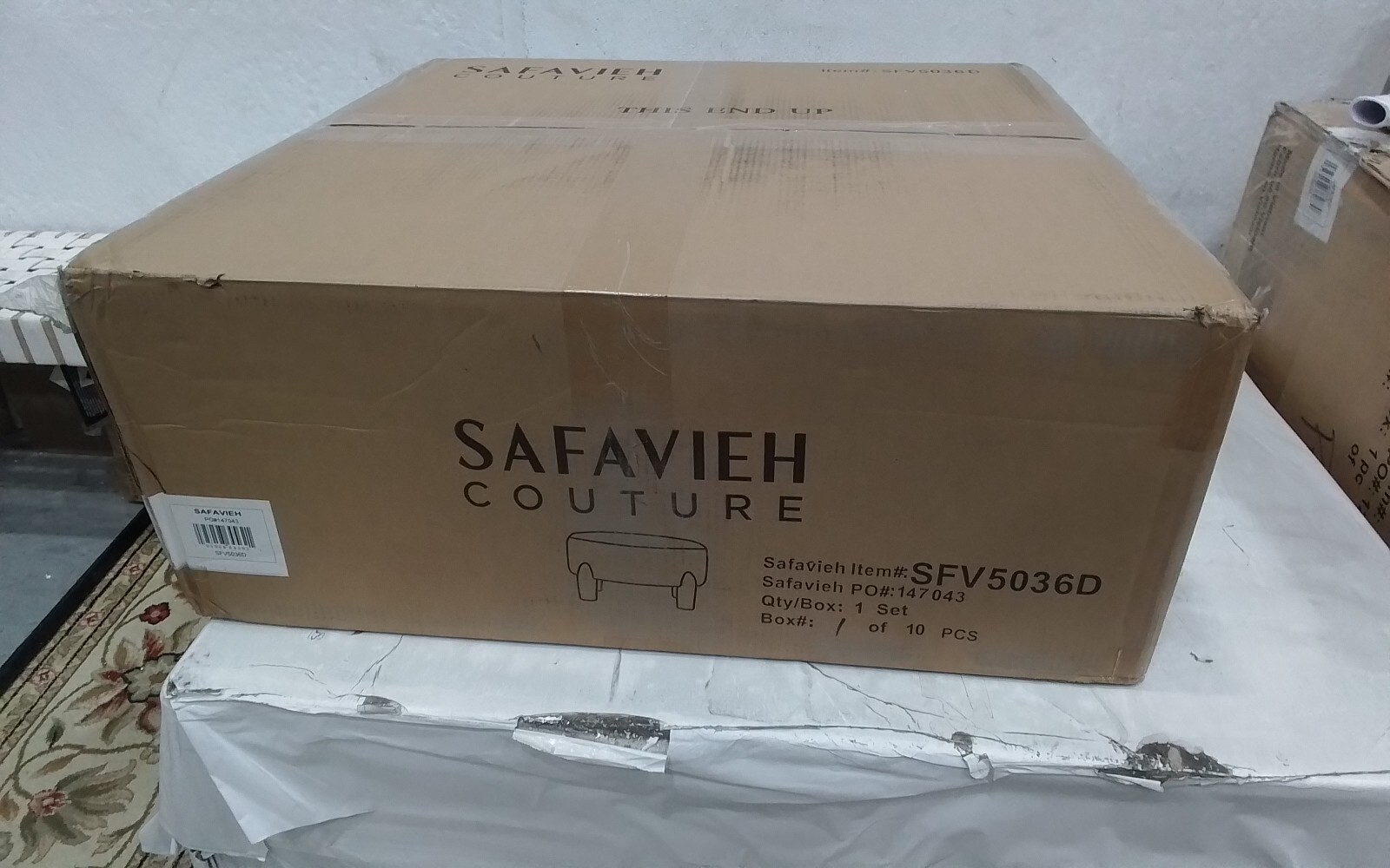 Safavieh PEREZ SCANDINAVIAN RD OTTOMAN, Reduced Price 2172752045 SFV5036D