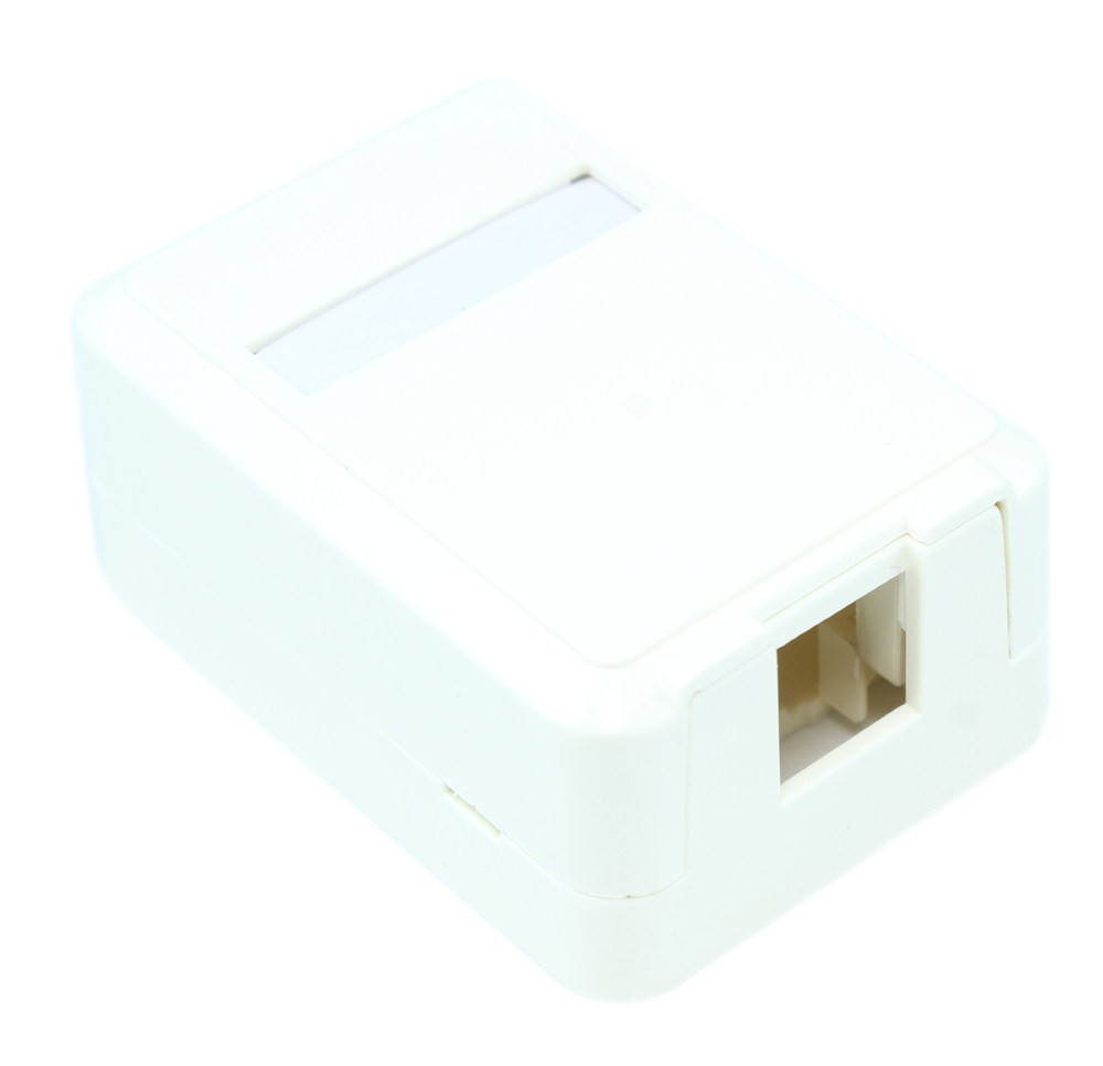 Wallplate: Surface Mount Type  Keystone  1 Hole - White