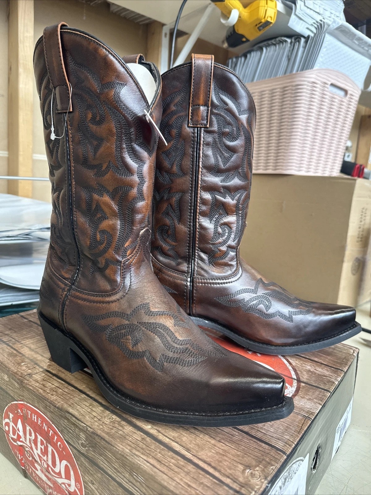 PICK SIZE - Laredo 6862 Men's Brown Gold Hawk 12 VP Stitch Cowboy Boot