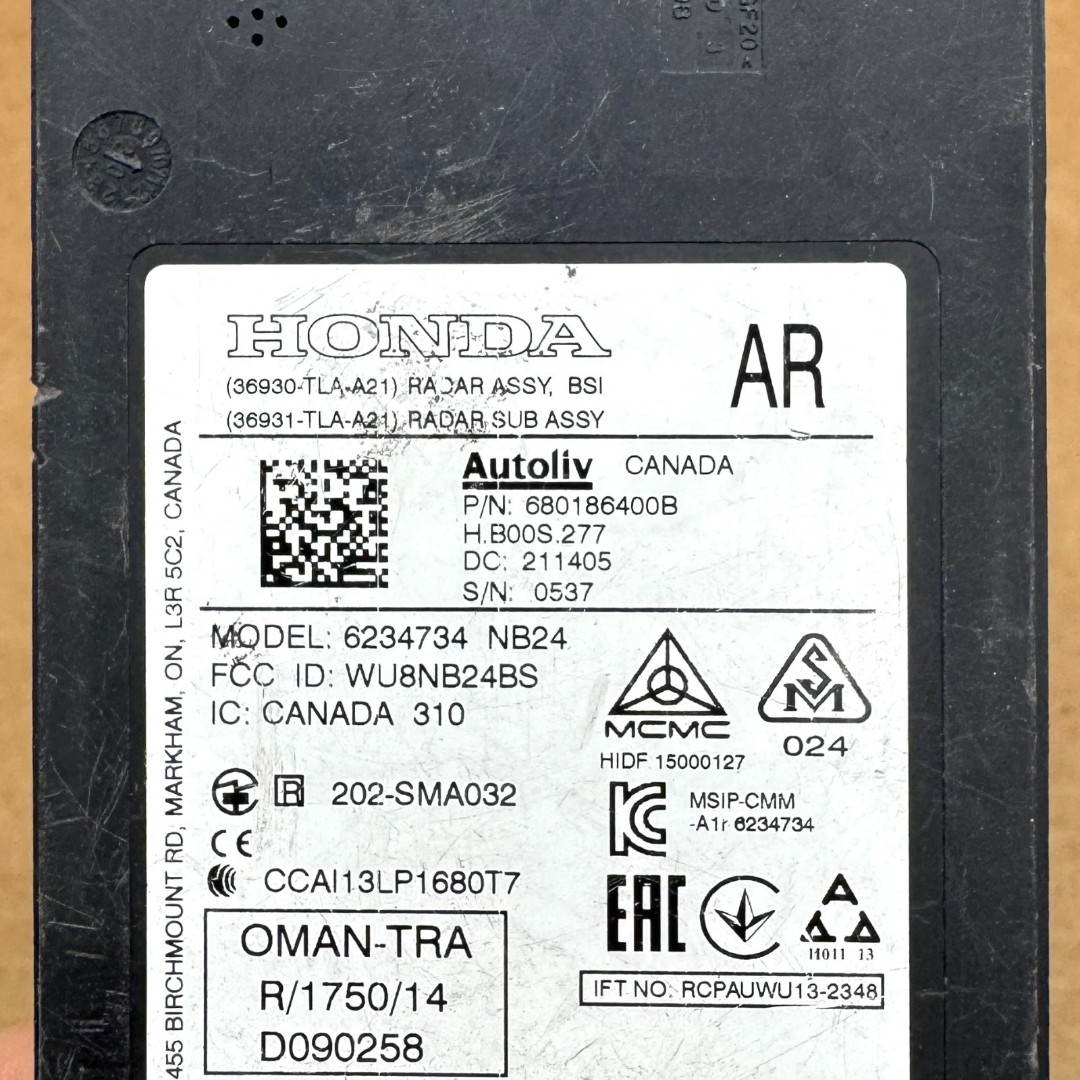 OEM 19-21 Honda CR-V Blind Spot Alert Sensor Module Control Unit Assembly RH