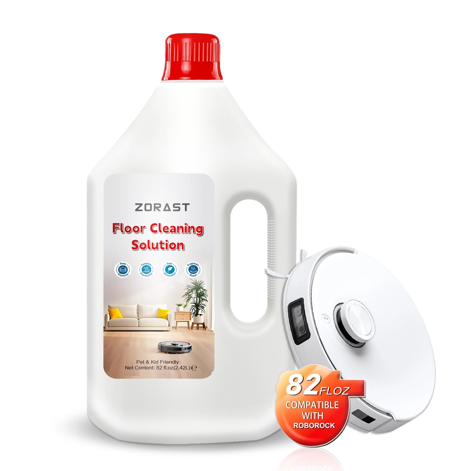 Floor Cleaning Solution 82 Fl Oz Compatible with All Roborock Robots S7 S8