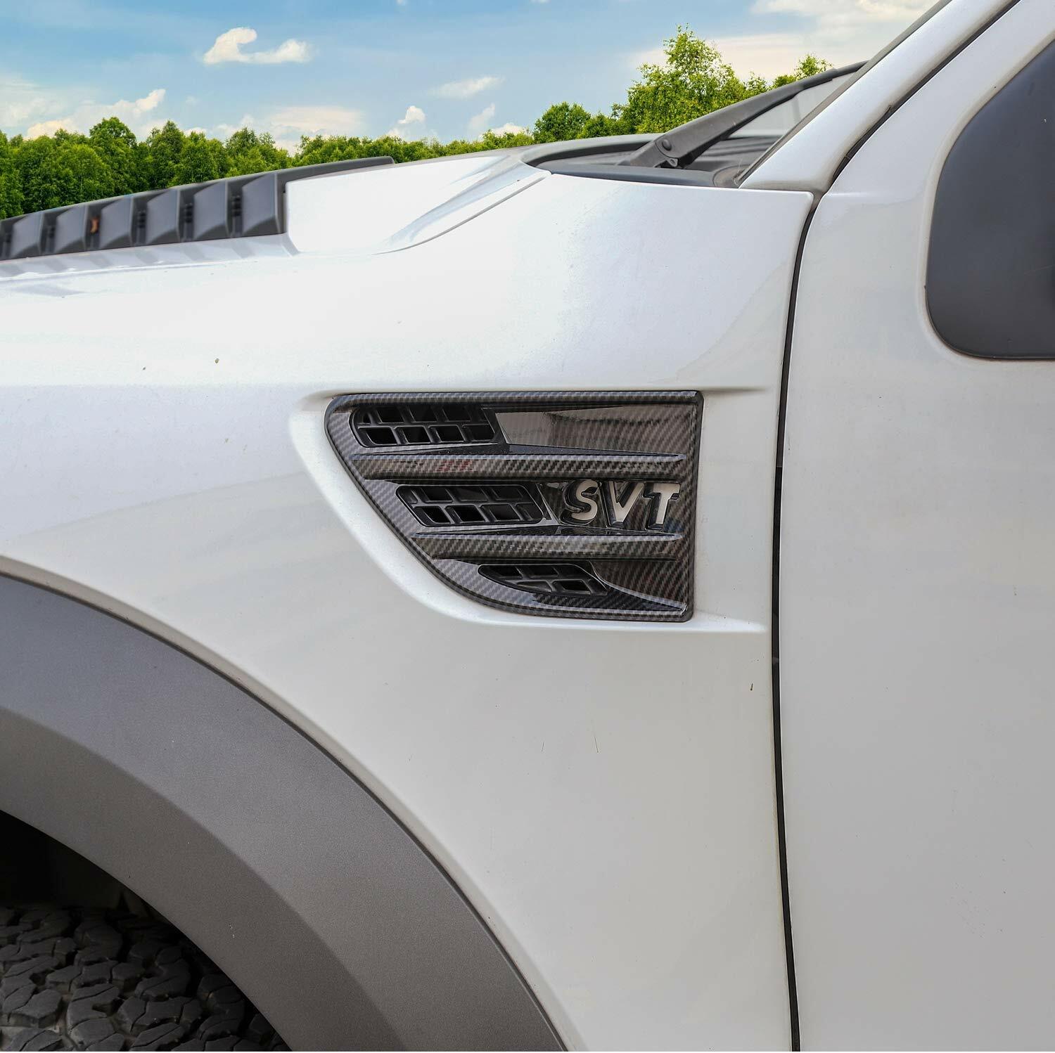 09-14 Ford F150 Raptor SVT Molded Carbon Fiber Side Fender Vent Trim Covers