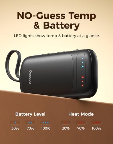 Dual-Sided Hand Warmers Rechargeable 2 Pack, Stocking Stuffers for Men Black