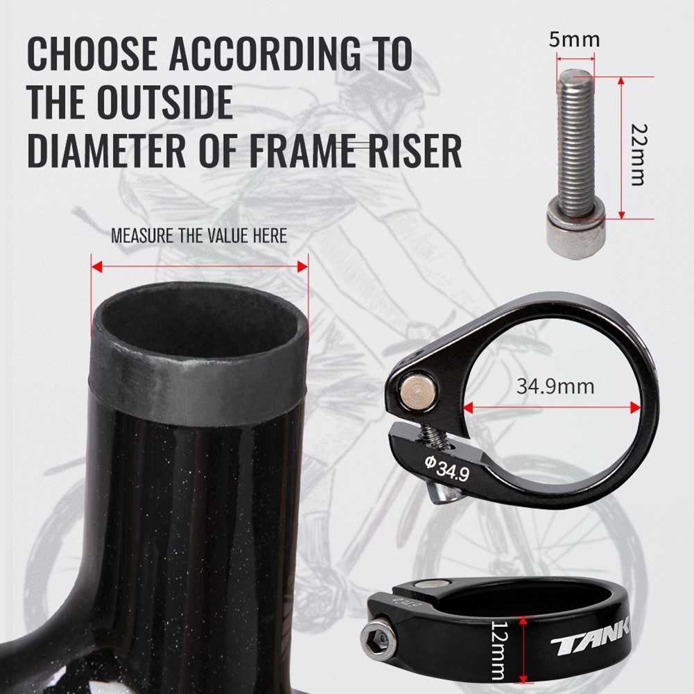 TANKE MTB Road Bike Seat Post Clamp Available in Black or Colorful Options