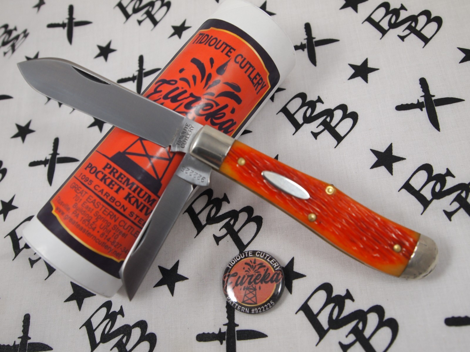 GEC Tidioute Cutlery 922225 Eureka Jack Sunset Orange Jigged Bone