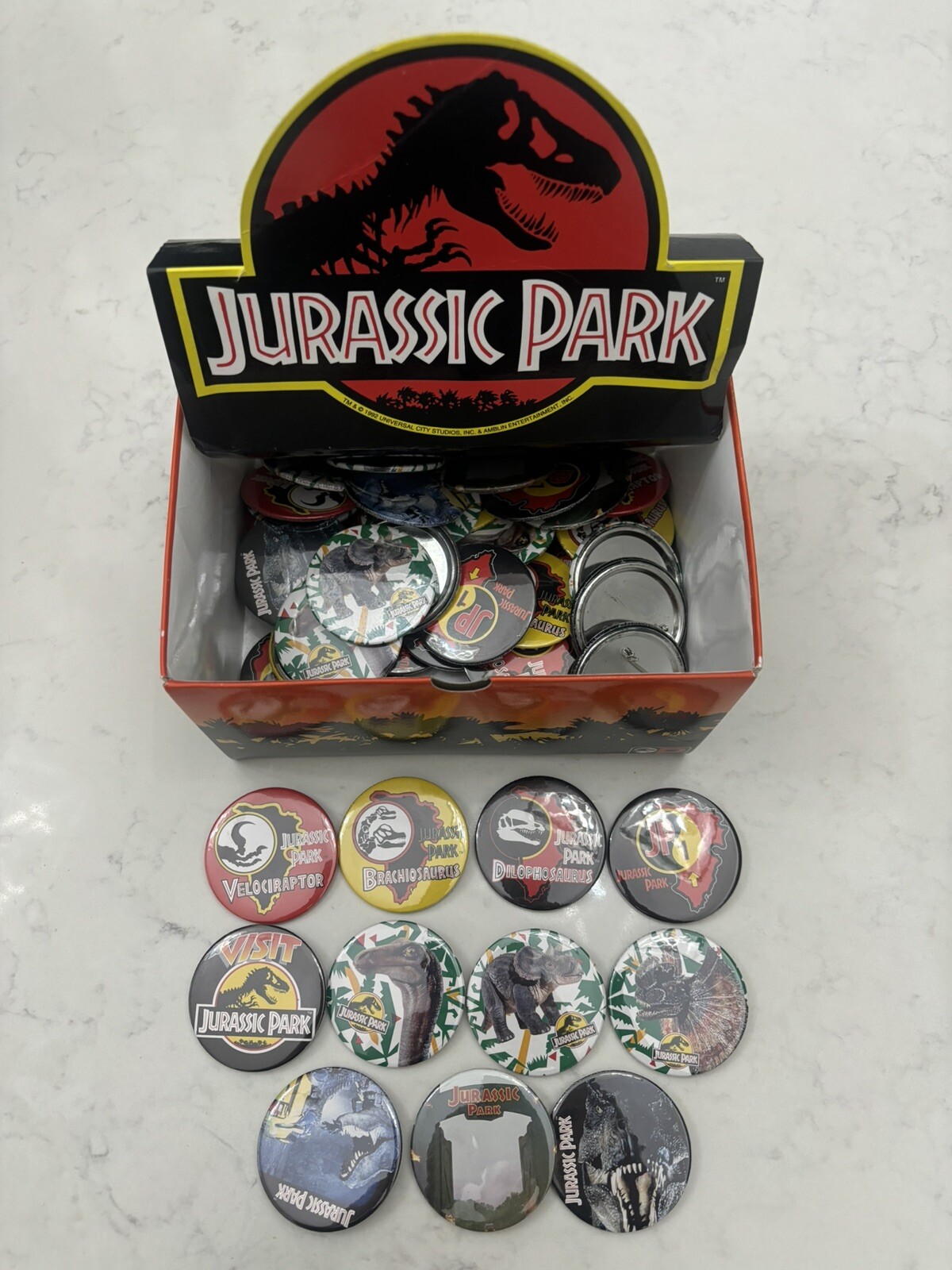 Jurassic Park 1993 Vintage Pin Badges
