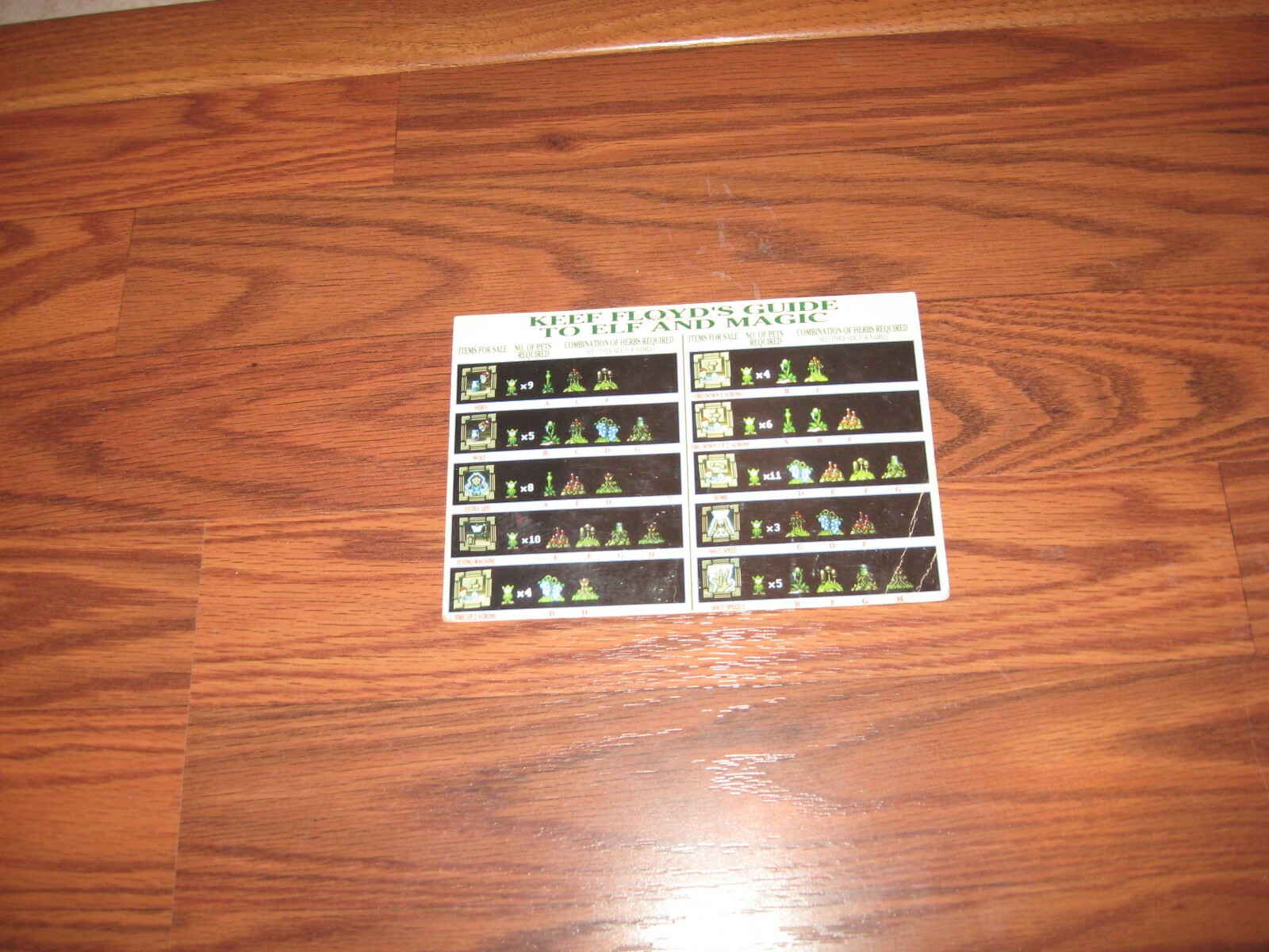 Elf Commodore Amiga game insert - No disks