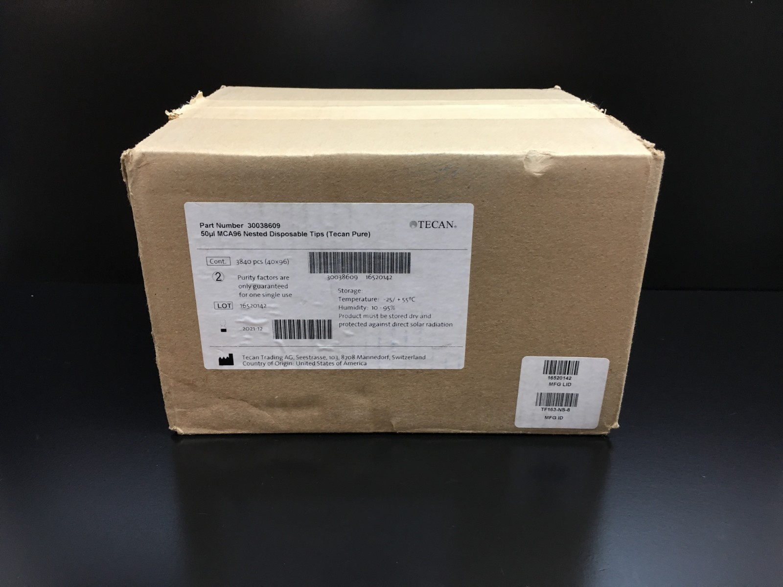 TECAN Cat No 30038609 MCA96 Nested Disposable Tips Tecan Pure 50uL Case