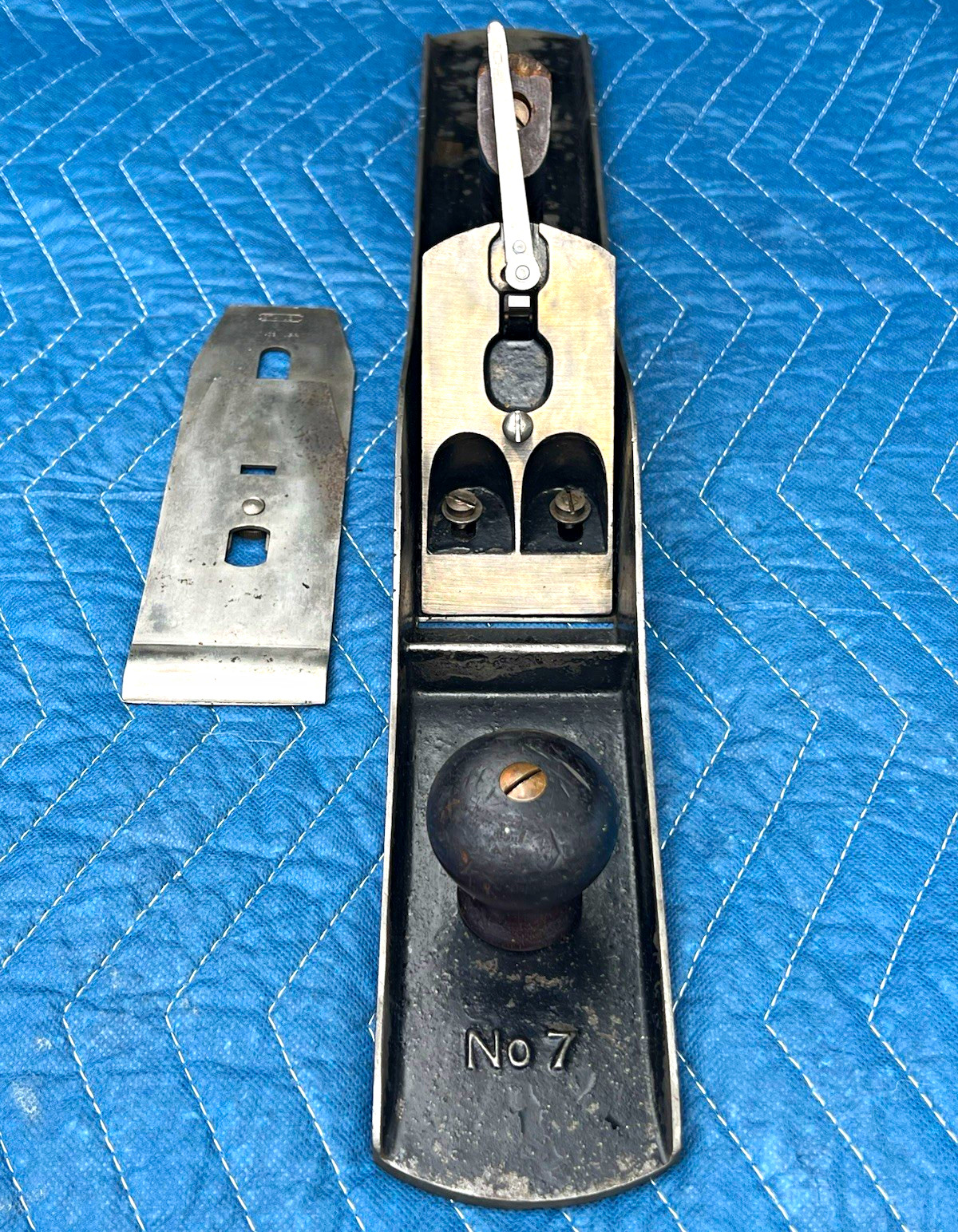 No. 7 “S” (pre 1900)Jointer Plane 22 in 2 3/8 in Steel Blade - missing lever cap