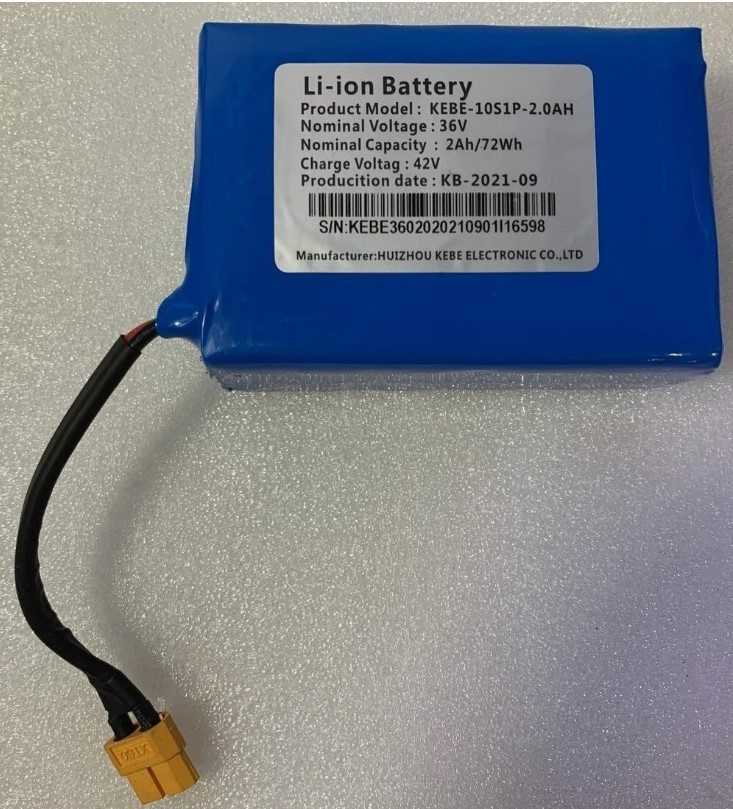 Hover-1 I-200 Hoverboard Battery Replacement KEBE-10S1P-2.0AH 36V 2Ah 72Wh