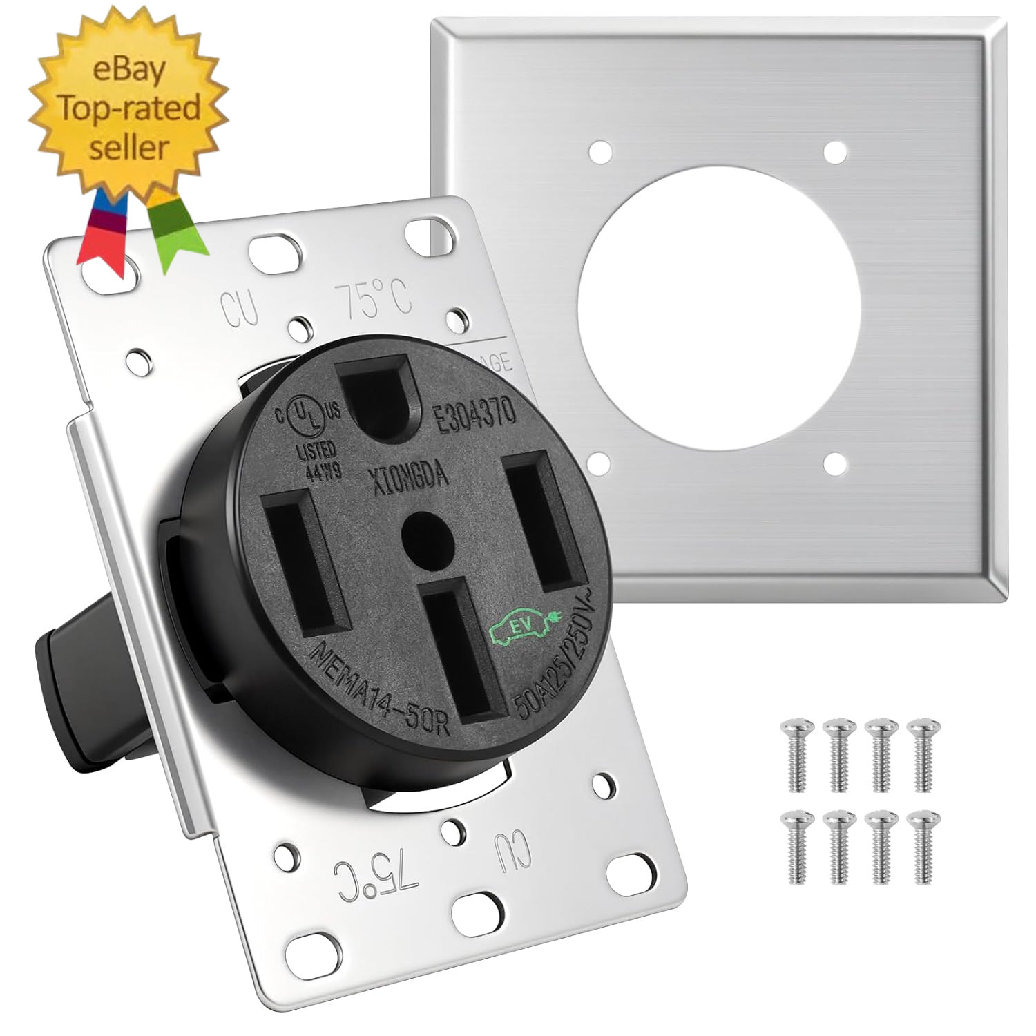 HBL9450A 14-50R Socket 50A 125/250V 3-Pole 4-Wire UL Certified |  HBL9450A 14-50