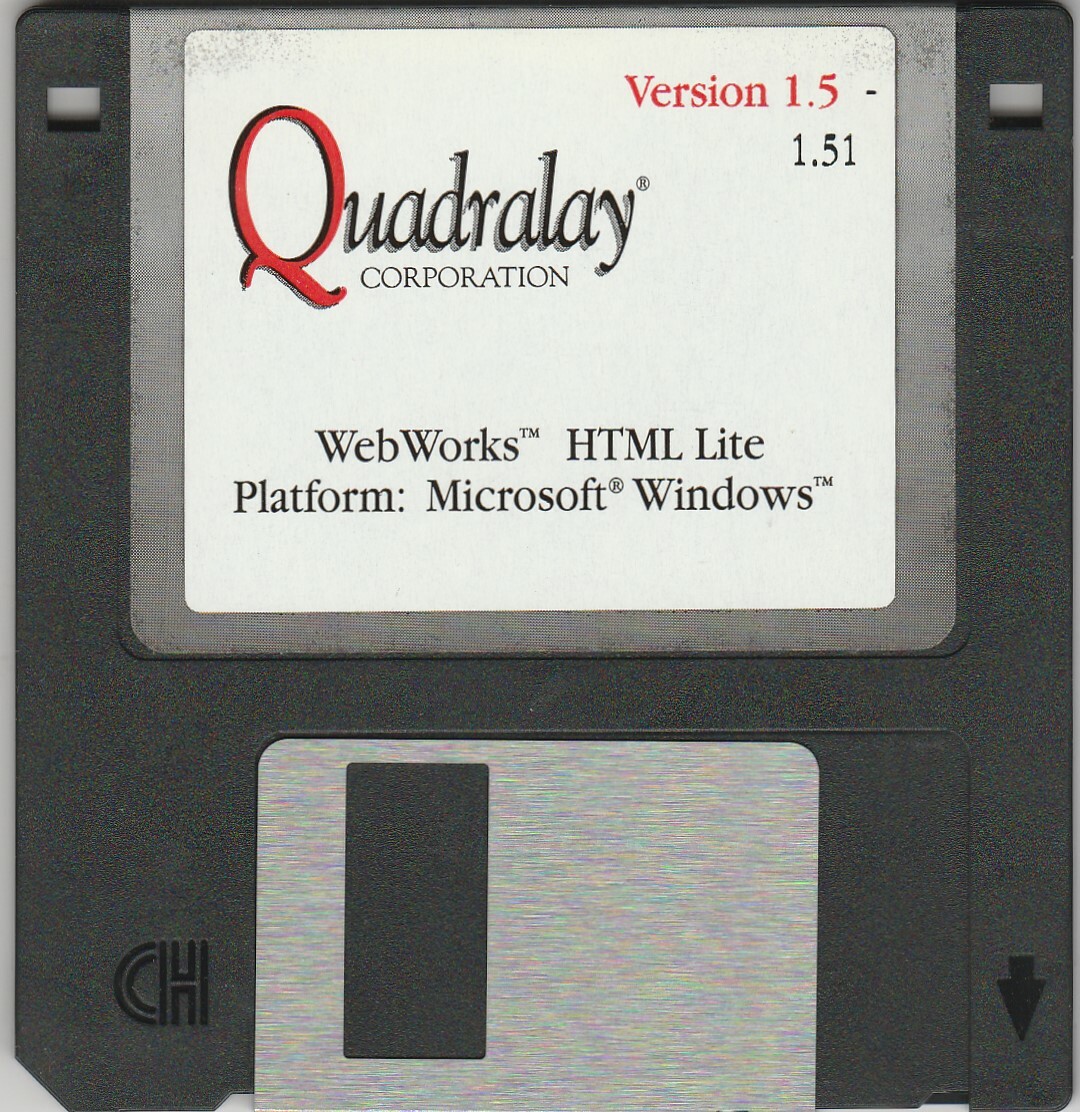 WebWorks HTML Lite by Quadralay Version 1.51 ~ 3.5" disk  1995