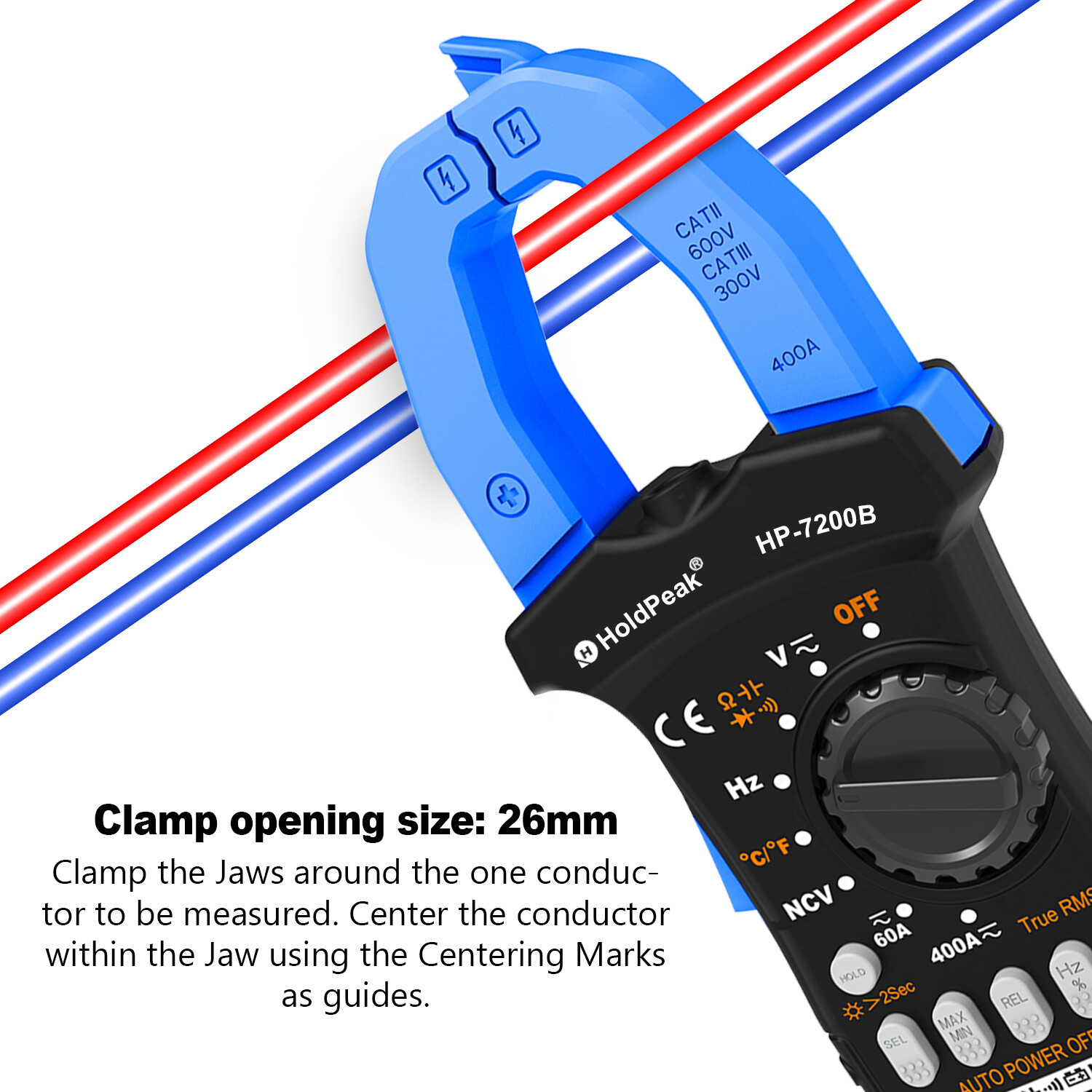 Digital Clamp Meter TRMS AC DC Volt Amp Current Clamp on Voltmeter Multimeter