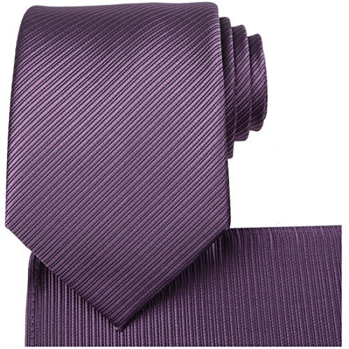 Mens Solid Tie Pure Color Necktie Purple 02