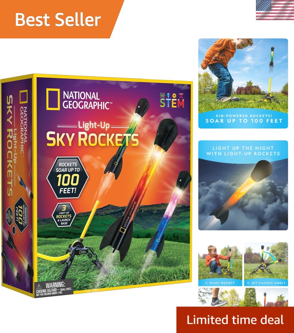 STEM Educational Light-Up Rocket Launcher – Exciting Outdoor Fun for Ages 6+