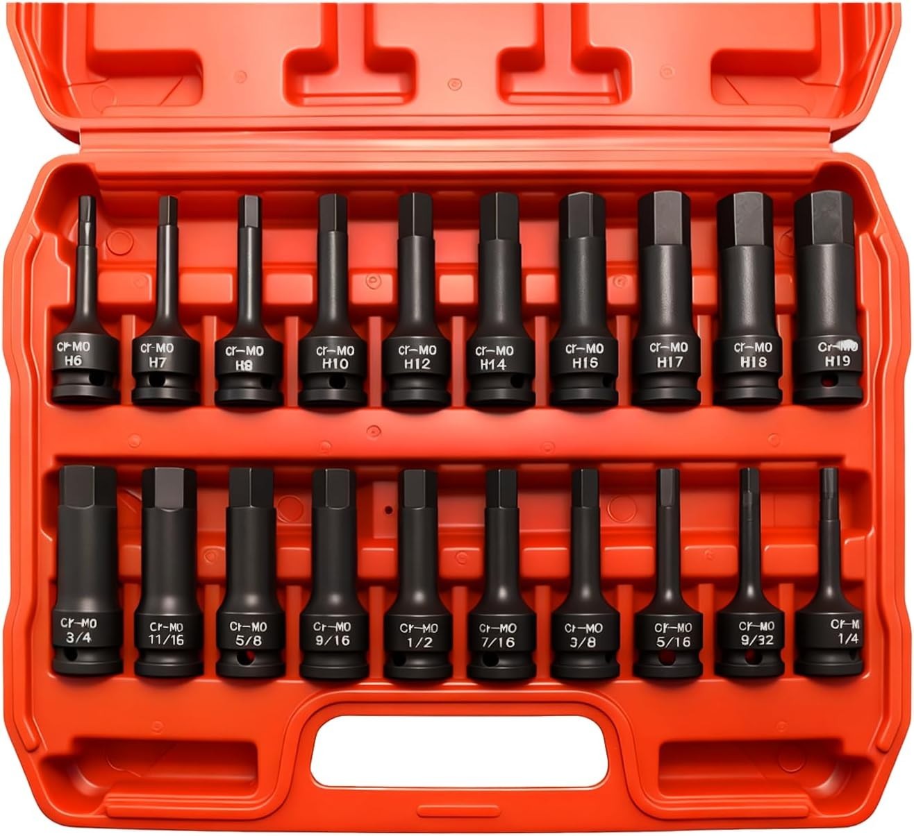 1/2 Drive Master Impact Hex Bit Set 20 Piece Hex Driver Socket Set Allen