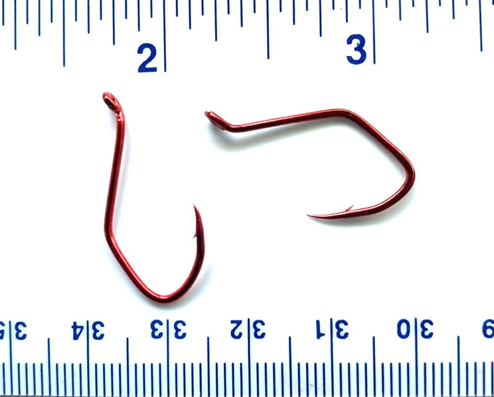 100 Matzuo 141060 Red Sickle Octopus Fish Fishing Hooks size 1 - 100 hooks