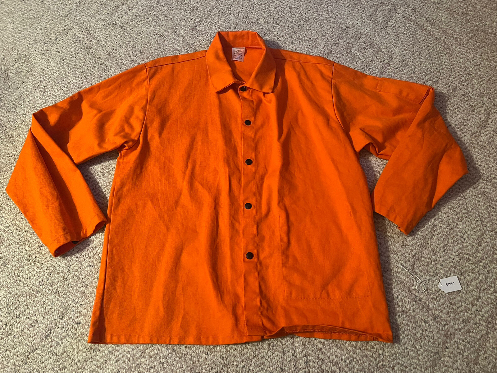 Black Stallion Shirt L Large Button L/S FR Solid Orange Flame Resistant Cotton