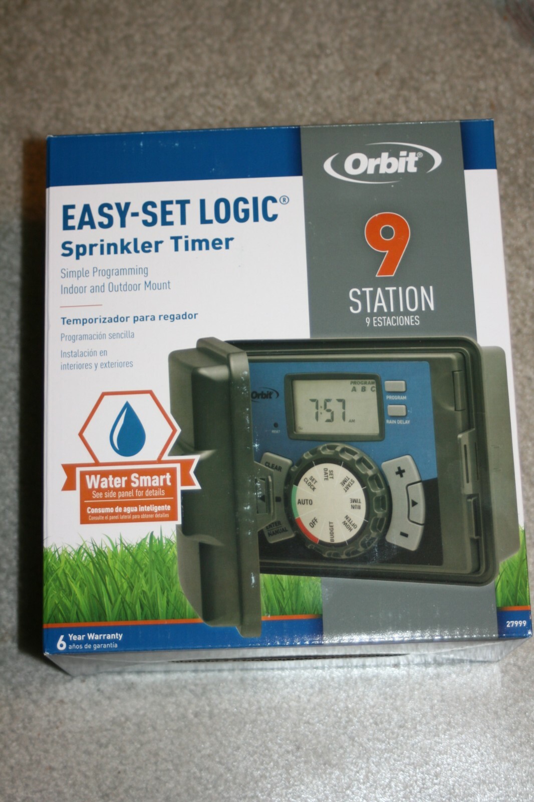Orbit 27999 9-Station Indoor/Outdoor Irrigation Timer Sprinkler Controller