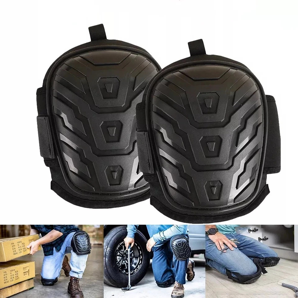 2Pcs Professional Gel Knee Pads Heavy Duty for Construction w/ Anti-slip Straps