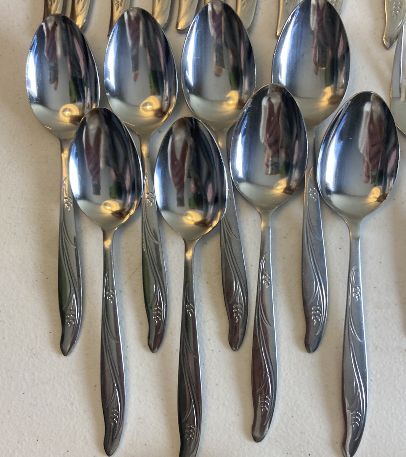 Silhouette WHEAT Stainless Flatware Japan MCM 8 Place Settings + Serving 47pc
