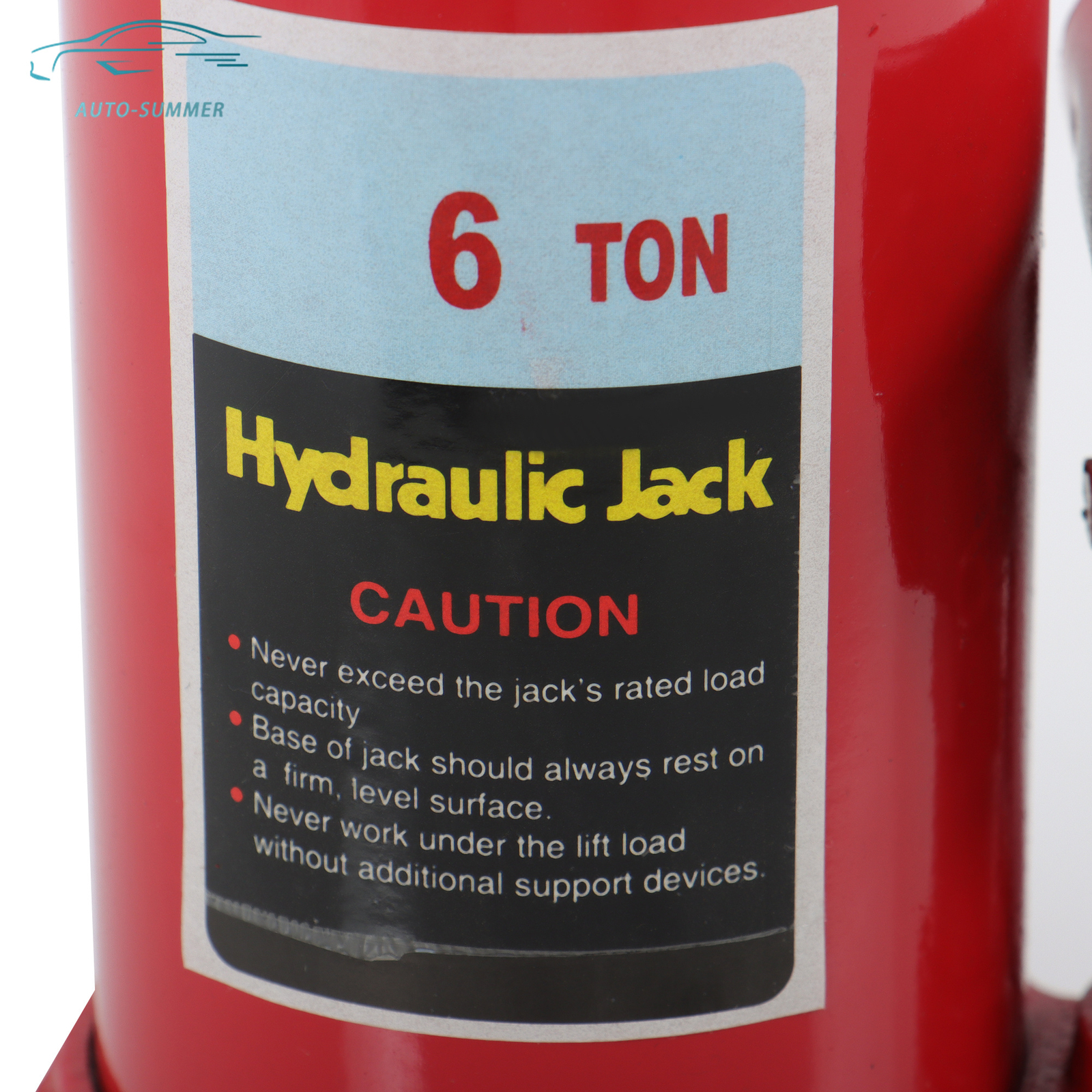 Red 6Ton Welded Portable Bottle Jack Heavy Duty Car Lift Repair Tool