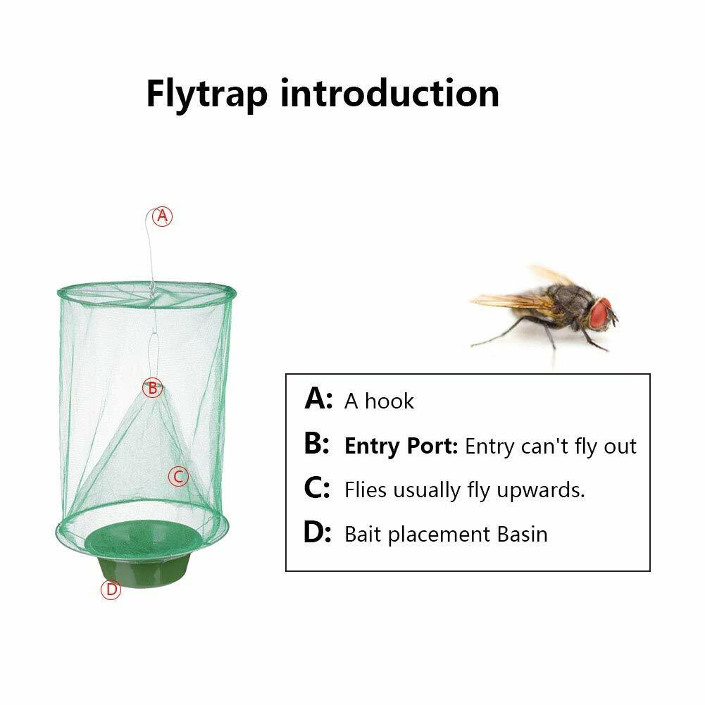 2 PACK The Ranch Fly Trap Reusable Fly Killer Cage Net Trap Pest Bug Catcher US