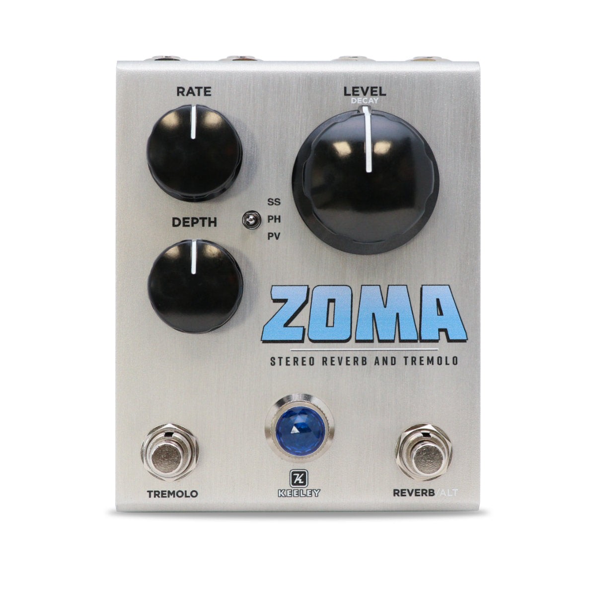 Keeley Custom Shop Zoma Stereo Reverb and Tremolo Pedal - Silver