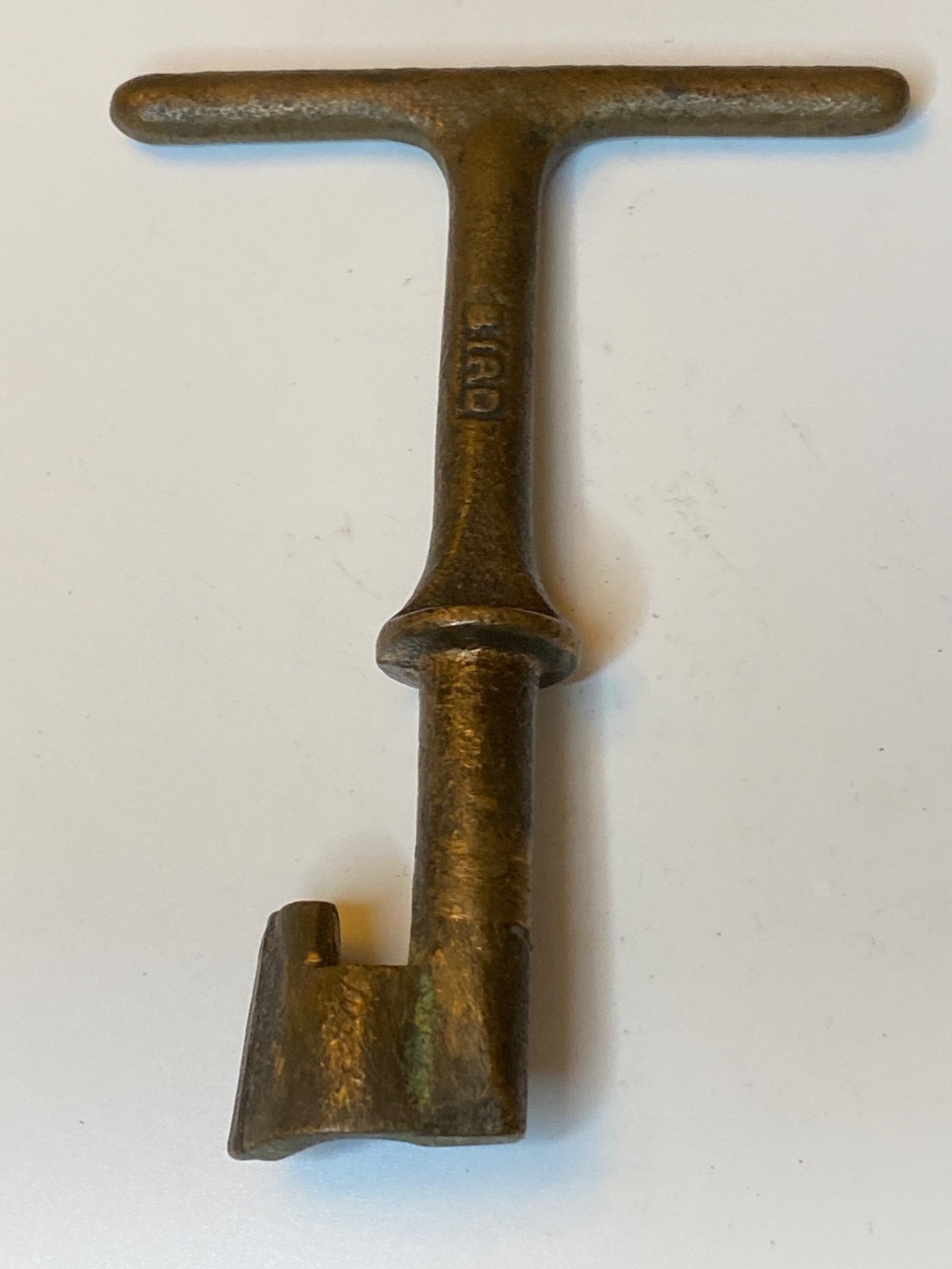 Brass T-handle water meter key #338 by Bird 1940’s -1950’s Vintage