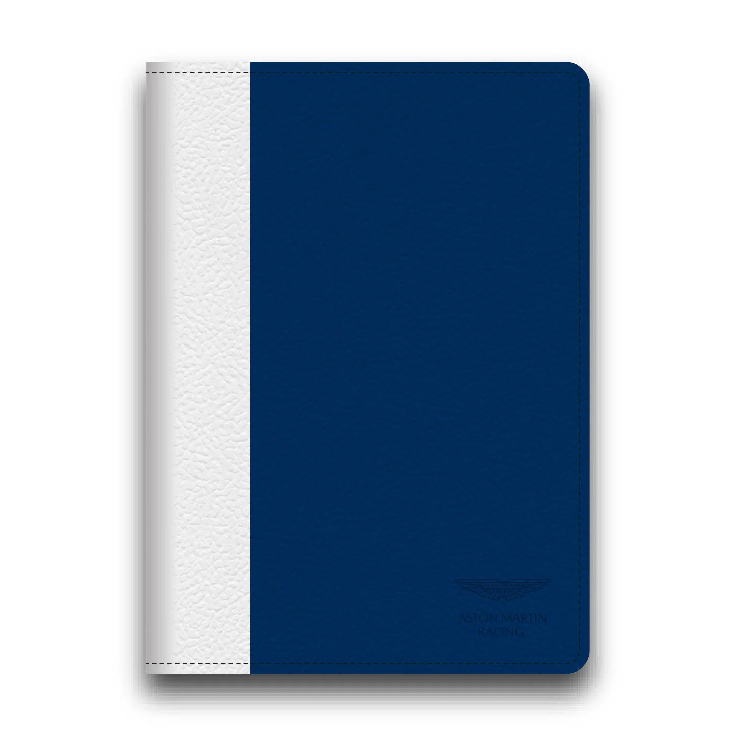 Aston Martin Racing Blue/White Leather Stripe Apple iPad Air Book Case Blue