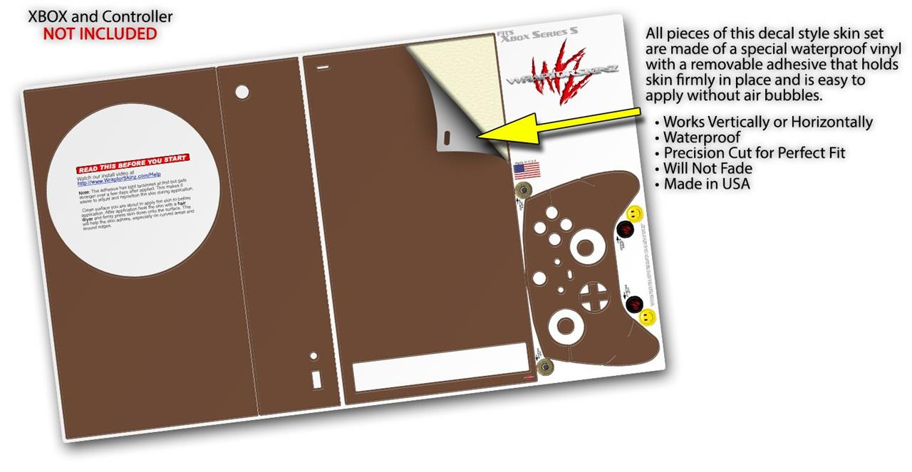 Skin Wrap for XBOX Series S Console Controller Solids Collection Chocolate Brown