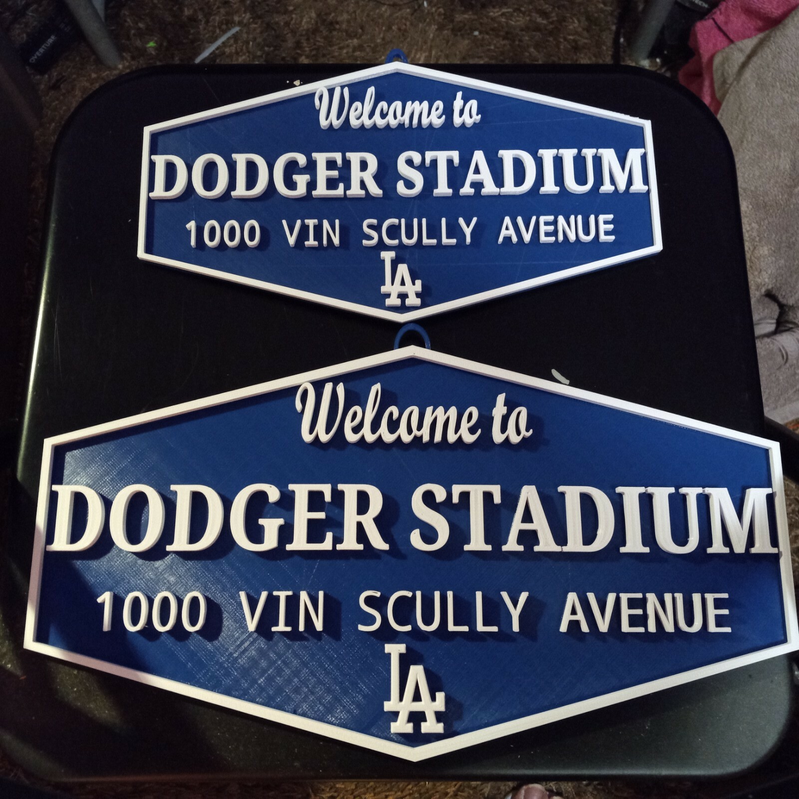 TWO LA DODGERS 15 & 12 INCH 3D Stadium SIGNS MLB BASEBALL-3D printed