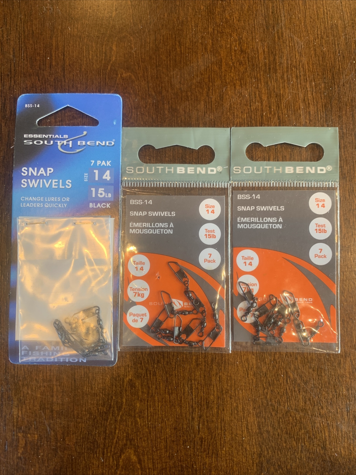 3 Packs South Bend Snap Swivels Size 14 15 LB