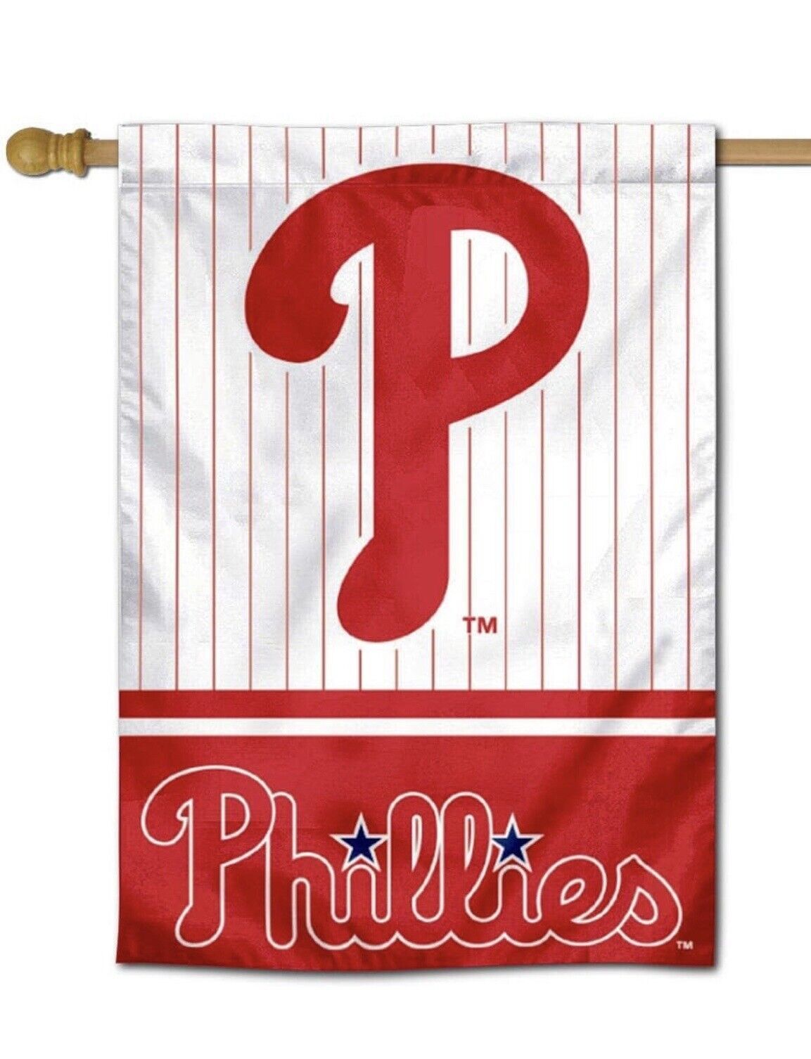 MLB Philadelphia Phillies Pinstripe House Flag Banner 28” x 40” Phillies Flag