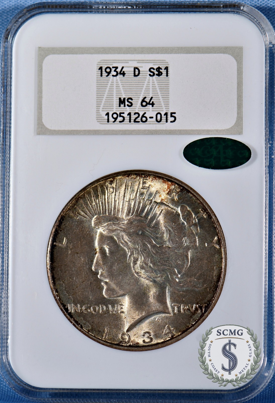 1934-D $1 Peace Dollar NGC MS 64 w/CAC - (See Video)