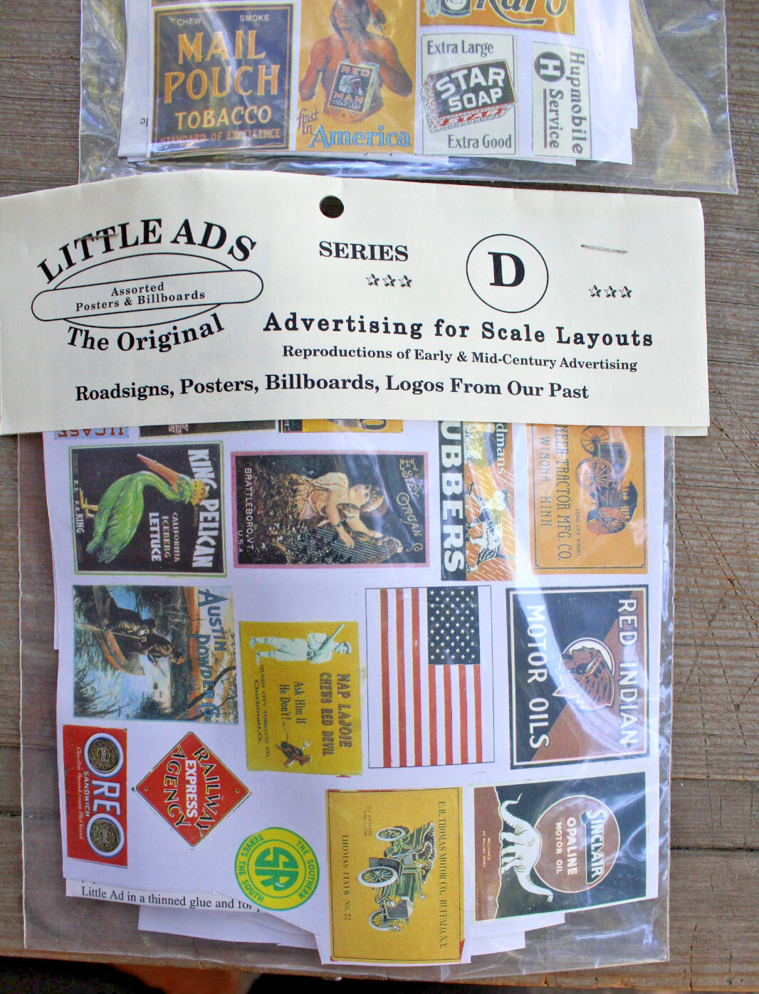 9 Packs of Vintage Little Ads Posters & Billboards for O Scale
