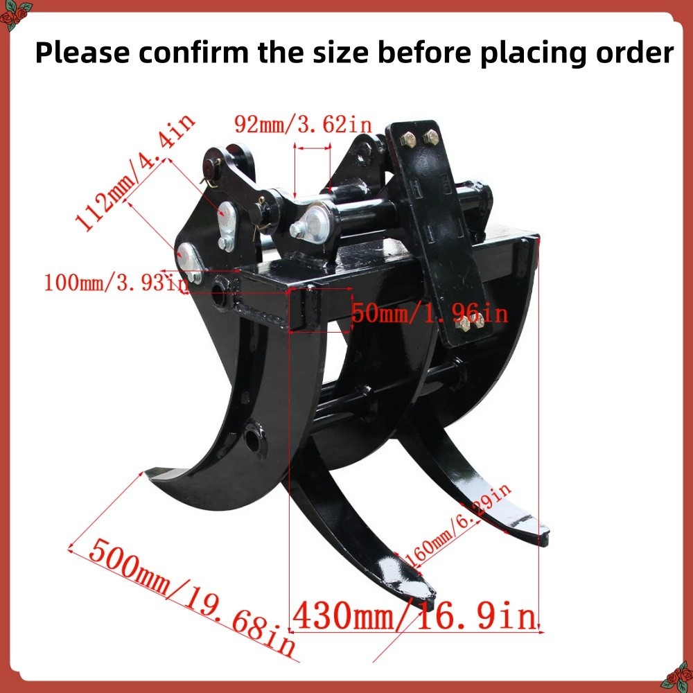 0.8-1.5 Ton Excavator Grabber Attachments for Mini Digger Wood grab USA Stock