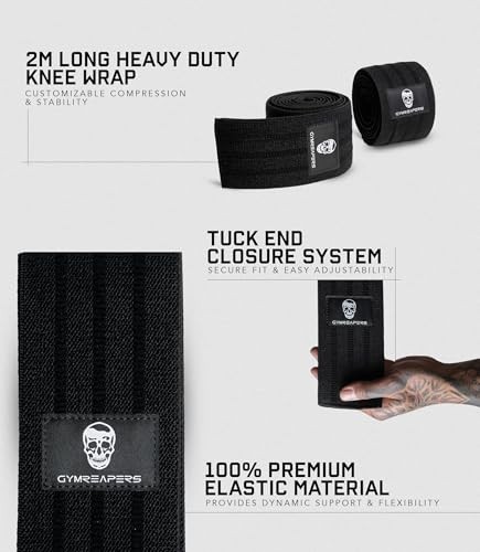 Knee Wraps for Weightlifting & Powerlifting – 2M Heavy Duty Compression for
