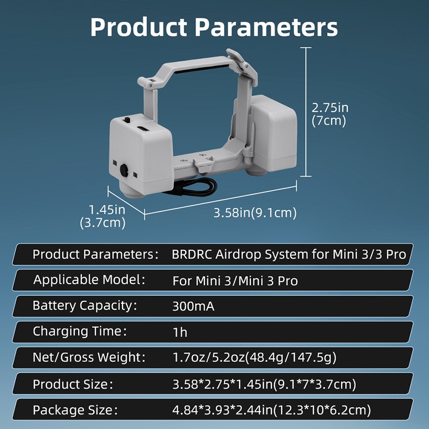 Drone Airdrop Release System Thrower for DJI Mini 3 / Mini 3 Pro