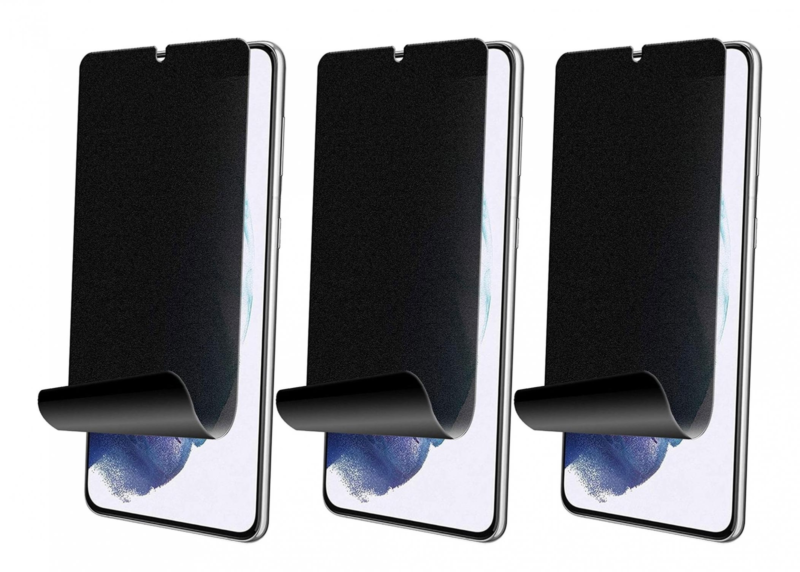 3 PACK for SAMSUNG GALAXY S21 PRIVACY SCREEN PROTECTOR TPU FILM FINGERPRINT 3D