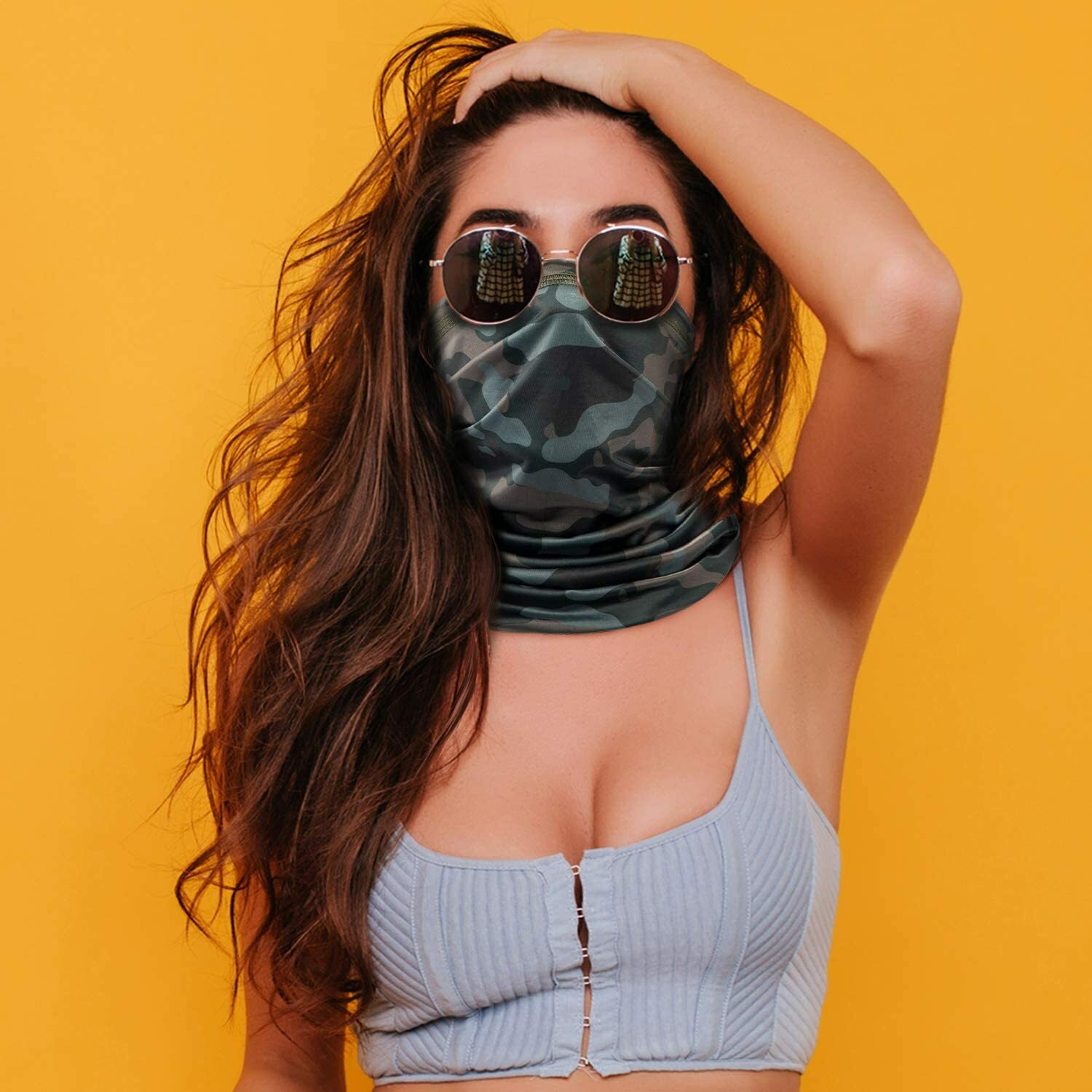 Tactical Camo Neck Gaiter Face Mask Scarf Breathable Bandana Cover Balaclava US