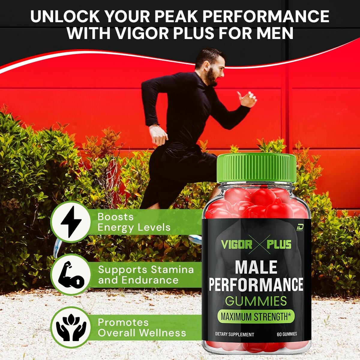 (3 Pack) Vigor Plus Gummies for Men-VigorPlus Maximum Performance, Daily Health